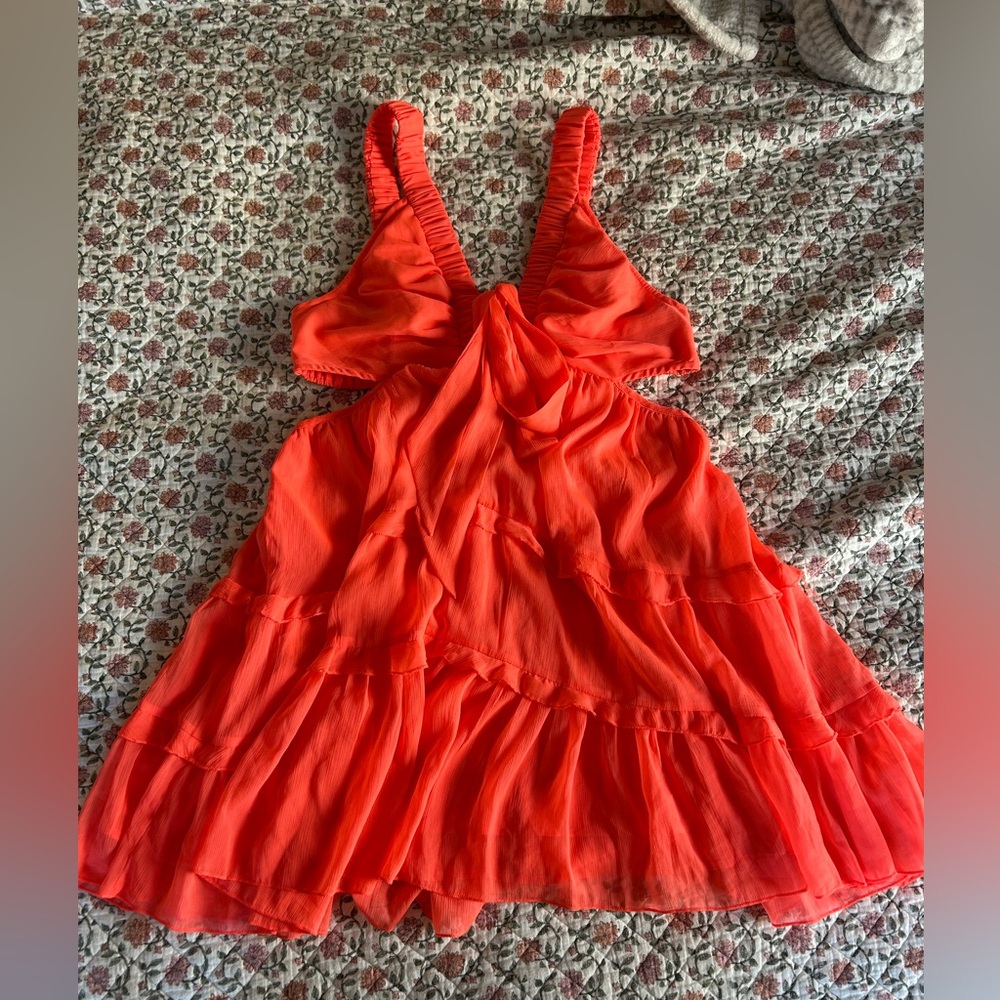 ASOS Vibrant Orange Sleeveless Open Back Dress